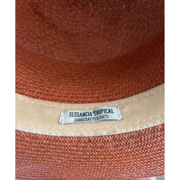 Elegancia Tropical Cordobes Spanish Style Ladies Genuine Panama Hat Caramel Sz M - Picture 6 of 8